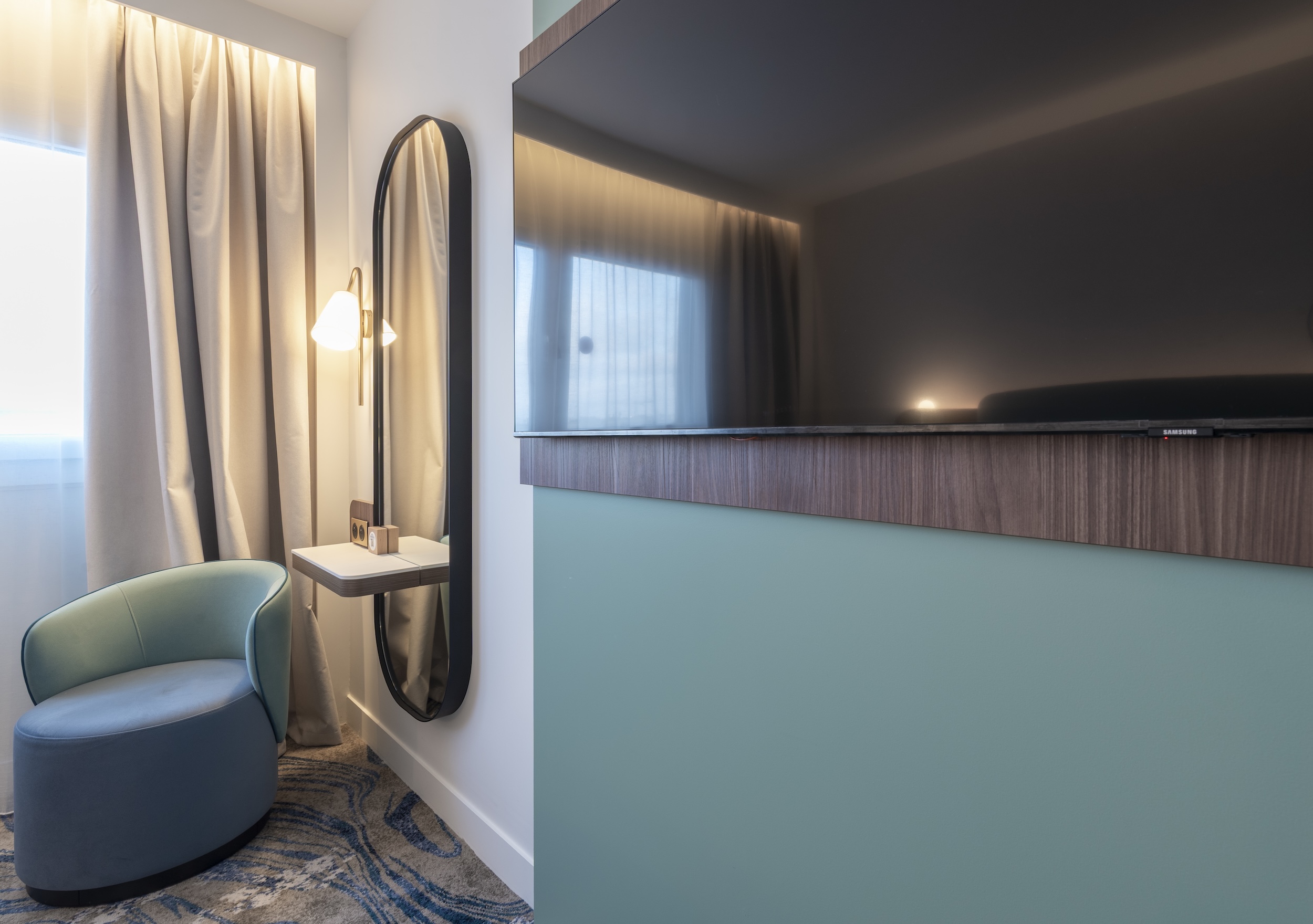 Agencement intérieur d’une chambre d’hôtel moderne
