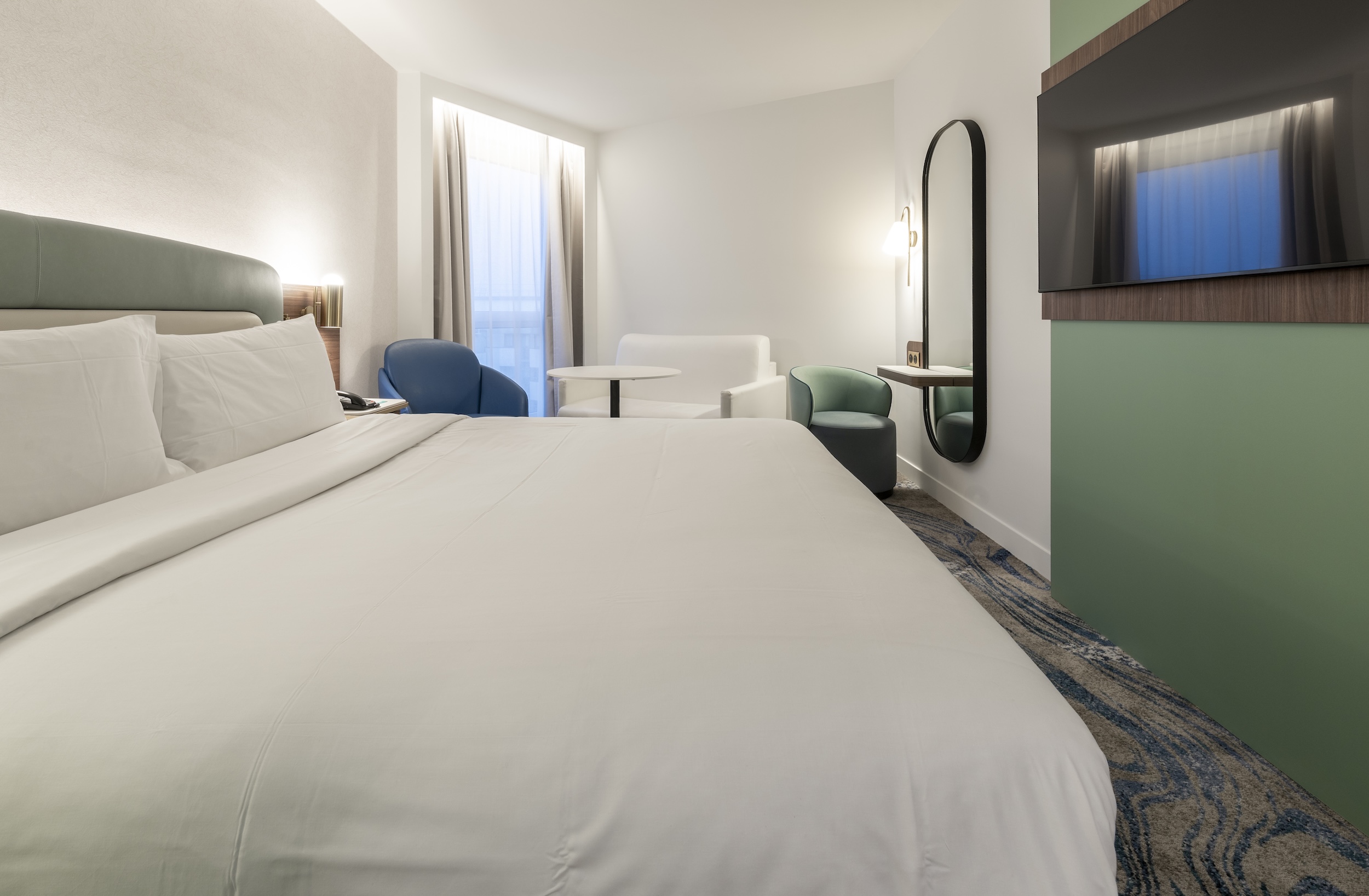 Détail de finition de mobilier bois hôtel