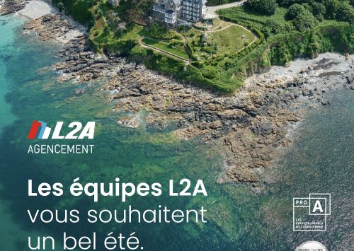 Vue de l'hôtel Les Bassans à Perros-Guirec, accompagné par L2A Agencement