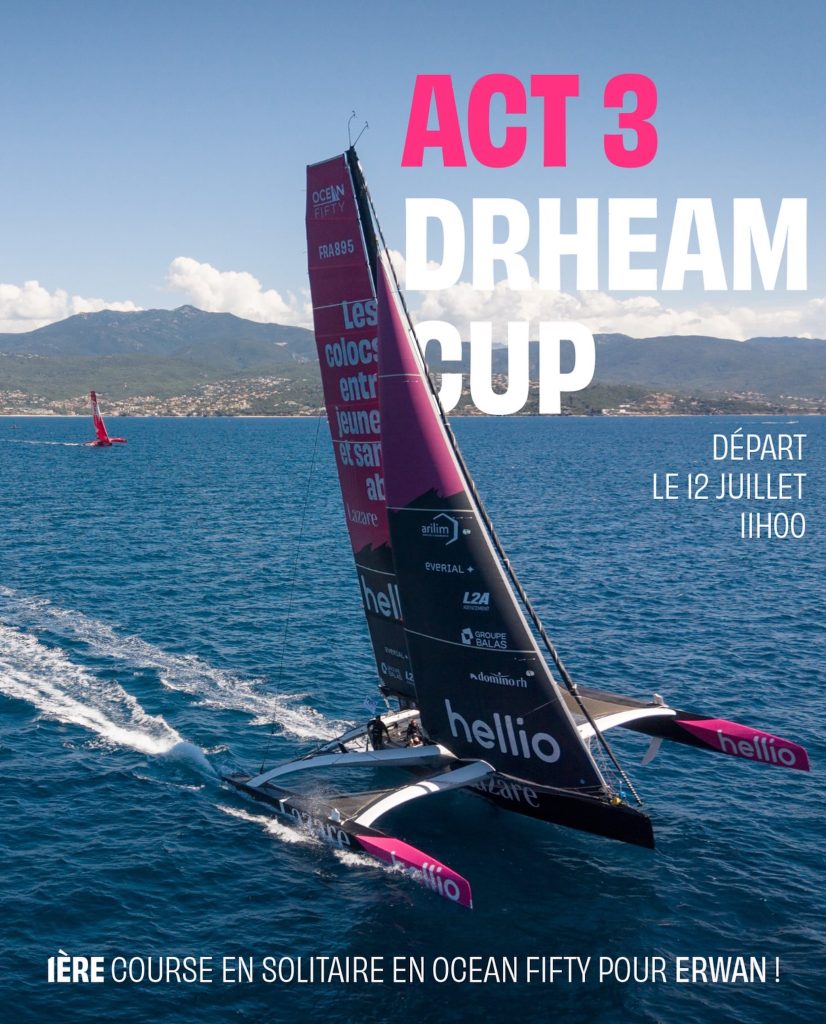 Trimaran Lazare en mer pour l’Act 3 de la Drheam Cup avec départ prévu le 12 juillet