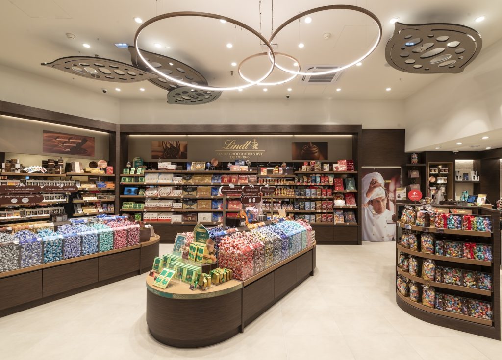 Agencement intérieur d'une boutique Lindt